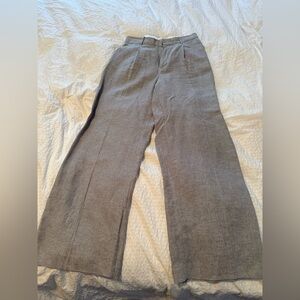 Mango herringbone linen suit pants